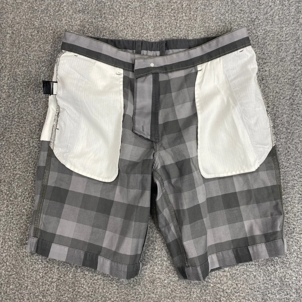 New The North Face Narrows Plaid Shorts Mens 34 Grey Cotton Plaid Gorpcore $59